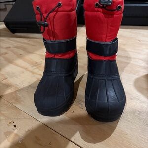 Red and Black Winter Boots